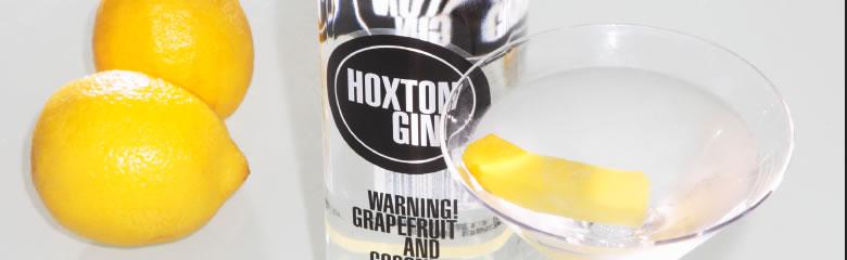 HG bottle with martin glass and lemons